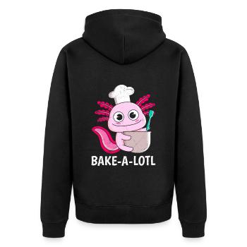 Bread Lover Bakealotl Bread Baking Bread Dough - Unisex Premium Organic Zip Hoodie - black - Back - Nico (187cm)