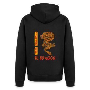 Nouvel An chinois Année du Dragon Chine - Veste à capuche bio Premium Unisexe - noir - Dos - Nico (187cm)