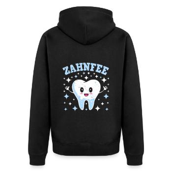 Faschingskostüm ZAHNFEE Karneval Party Zahn - Unisex Premium Bio Zip Hoodie - Schwarz - Hinten - Nico (187cm)
