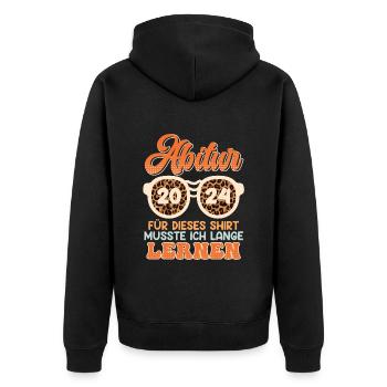 Abiturientin Für Dieses Shirt musste Ich Lernen - Unisex Premium Bio Zip Hoodie - Schwarz - Hinten - Nico (187cm)