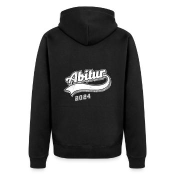 Abi 2024 Abitur Schulabschluss Abiturienten - Unisex Premium Bio Zip Hoodie - Schwarz - Hinten - Nico (187cm)