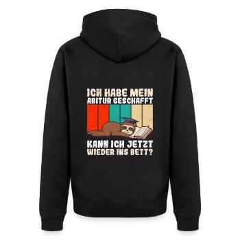 Abiturienten Habe das Abitur Geschafft Lustiges - Unisex Premium Bio Zip Hoodie - Schwarz - Hinten - Nico (187cm)