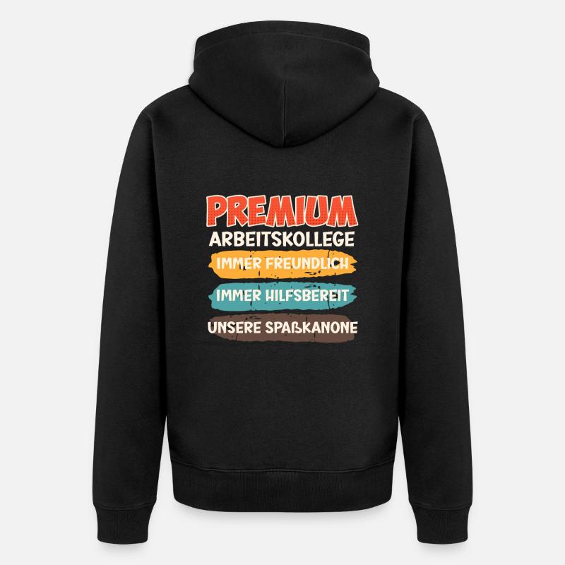 Mitarbeiter Premium Arbeitskollege Arbeitsplatz - Unisex Premium Bio Zip Hoodie - Schwarz