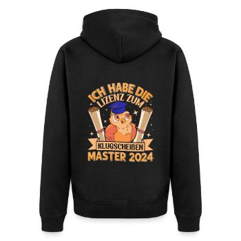Master 2024 I have the license to be smart-ass - Unisex Premium Organic Zip Hoodie - black - Back - Nico (187cm)