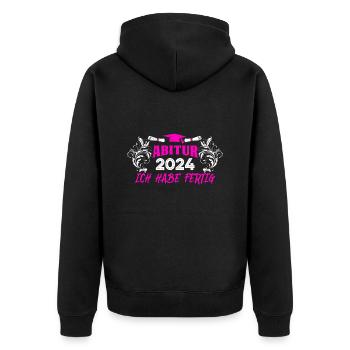 Abitur 2024 ABI Terminé Obtention du diplôme d’Abitur - Veste à capuche bio Premium Unisexe - noir - Dos - Nico (187cm)