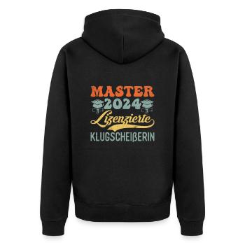 Master 2024 Lizenzierte Klugscheißerin Abschluss - Unisex Premium Bio Zip Hoodie - Schwarz - Hinten - Nico (187cm)