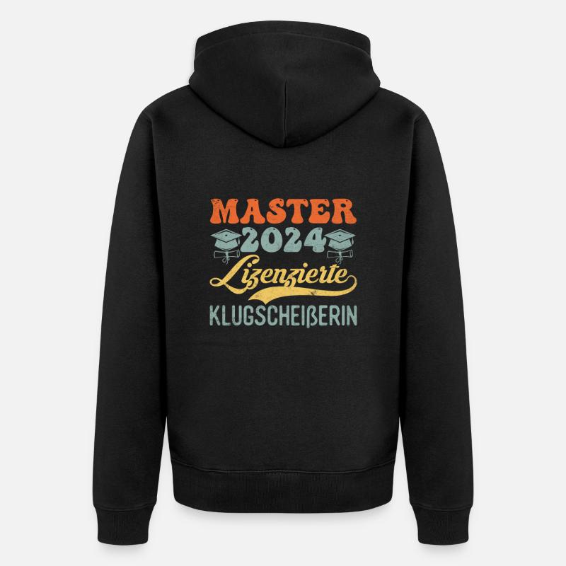 Master 2024 Lizenzierte Klugscheißerin Abschluss - Unisex Premium Bio Zip Hoodie - Schwarz