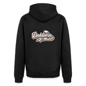Doktorin 2024 Doktorabschluss Bestanden Party - Unisex Premium Bio Zip Hoodie - Schwarz - Hinten - Nico (187cm)