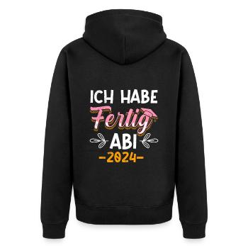 Abitur 2024 Abi I Have Finished Girl - Unisex Premium Organic Zip Hoodie - black - Back - Nico (187cm)