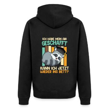 Je peux retourner me coucher - Veste à capuche bio Premium Unisexe - noir - Dos - Nico (187cm)