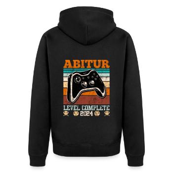 Niveau Abitur Complet 2024 Diplômés du Secondaire Drôle - Veste à capuche bio Premium Unisexe - noir - Dos - Nico (187cm)