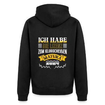 High School Graduates Have the License to Be Smart Shits - Unisex Premium Organic Zip Hoodie - black - Back - Nico (187cm)