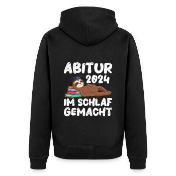 Abi 2024 remise des diplômes du lycée dans le sommeil amcht paresseux drôle - Veste à capuche bio Premium Unisexe - noir - Dos - Nico (187cm)
