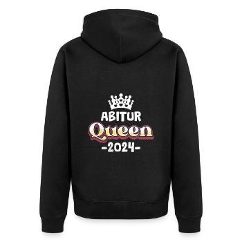Abitur Queen Abi 2024 Female High School Graduates Funny - Unisex Premium Organic Zip Hoodie - black - Back - Nico (187cm)