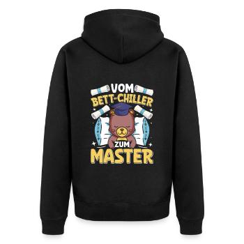 Master's Thesis Completed From Bed Chiller to Bed - Unisex Premium Organic Zip Hoodie - black - Back - Nico (187cm)