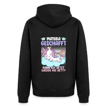 Je peux retourner me coucher - Veste à capuche bio Premium Unisexe - noir - Dos - Nico (187cm)