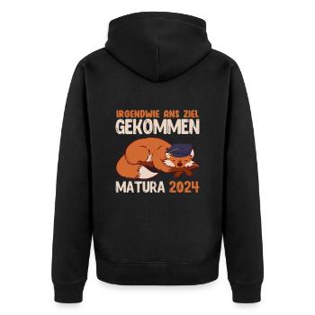 Maturant a atteint l’objectif MATURA 2024 - Veste à capuche bio Premium Unisexe - noir - Dos - Nico (187cm)