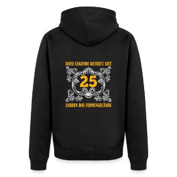 Colleague Legend Has been entering the site for 25 years - Unisex Premium Organic Zip Hoodie - black - Back - Nico (187cm)