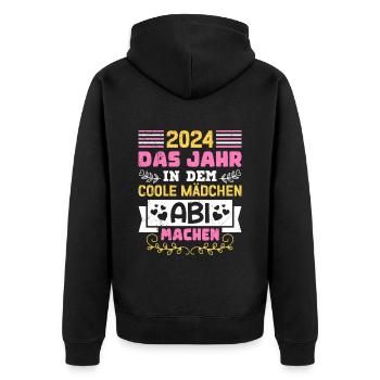 2024 The Year Cool Girls Graduate from High School - Unisex Premium Organic Zip Hoodie - black - Back - Nico (187cm)