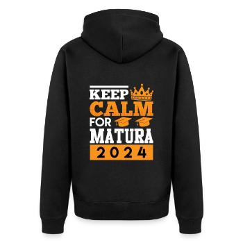 Maturant Keep Calm pour Matura 2024 Matura - Veste à capuche bio Premium Unisexe - noir - Dos - Nico (187cm)
