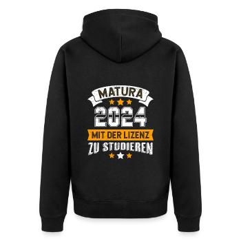 Matura 2024 Avec le permis d’étudier - Veste à capuche bio Premium Unisexe - noir - Dos - Nico (187cm)