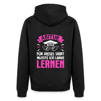 Pour cette chemise, j’ai dû apprendre - Veste à capuche bio Premium Unisexe - noir - Dos - Nico (187cm)