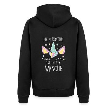 Fête de carnaval Mon costume est dans la blanchisserie - Veste à capuche bio Premium Unisexe - noir - Dos - Nico (187cm)