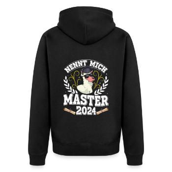 Master's Thesis Done Call Me Master 2024 - Unisex Premium Organic Zip Hoodie - black - Back - Nico (187cm)