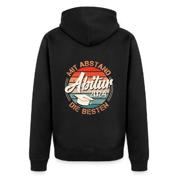 Abitur 2024: By far the BEST high school graduates - Unisex Premium Organic Zip Hoodie - black - Back - Nico (187cm)