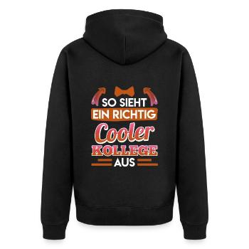 Office This is what a really cool colleague looks like - Unisex Premium Organic Zip Hoodie - black - Back - Nico (187cm)