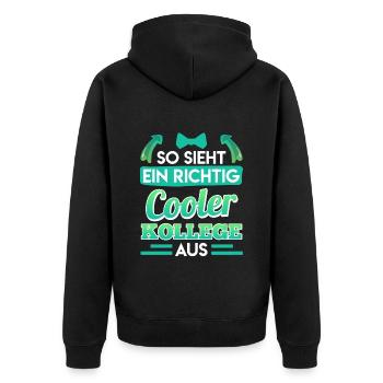 Office This is what a really cool colleague looks like - Unisex Premium Organic Zip Hoodie - black - Back - Nico (187cm)