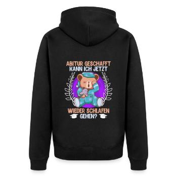 Je peux retourner me coucher Abi - Veste à capuche bio Premium Unisexe - noir - Dos - Nico (187cm)