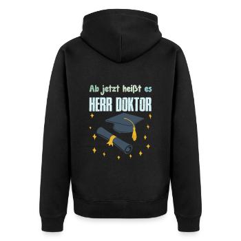 Désormais, il s’appelle M. Docteur - Veste à capuche bio Premium Unisexe - noir - Dos - Nico (187cm)