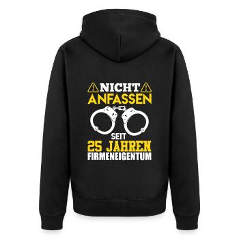 25 ans de propriété de l’entreprise ne touchent pas le collègue - Veste à capuche bio Premium Unisexe - noir - Dos - Nico (187cm)