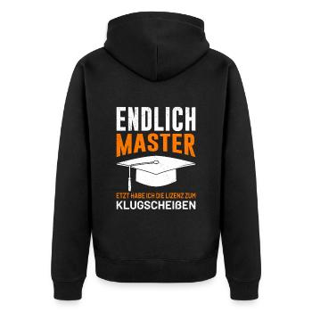 Master's degree finally master's license passed - Unisex Premium Organic Zip Hoodie - black - Back - Nico (187cm)