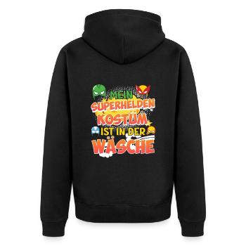 Carnaval Mon costume de super-héros est à la lessive - Veste à capuche bio Premium Unisexe - noir - Dos - Nico (187cm)