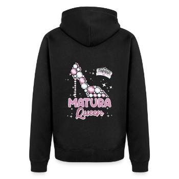 Matura Queen 2024 high school graduate - Unisex Premium Organic Zip Hoodie - black - Back - Nico (187cm)