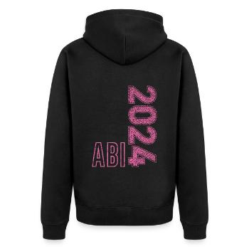 Abi 2024 Abitur Girl High School Graduate Graduation - Unisex Premium Organic Zip Hoodie - black - Back - Nico (187cm)