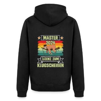 Master 2024 Licence à Clever Sloth - Veste à capuche bio Premium Unisexe - noir - Dos - Nico (187cm)