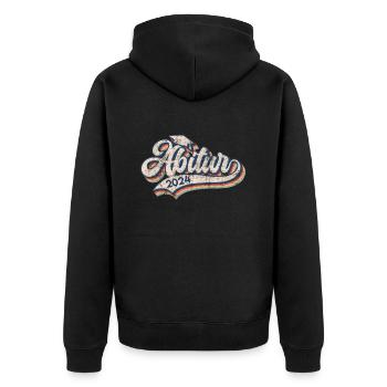 ABI 2024 Abitur Abitur School Leaving Certificate - Unisex Premium Organic Zip Hoodie - black - Back - Nico (187cm)