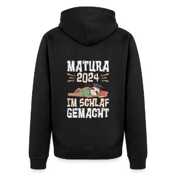 Matura 2024 Made in Sleep Maturiant Drôle - Veste à capuche bio Premium Unisexe - noir - Dos - Nico (187cm)