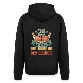 25 years of service A legend on the grounds - Unisex Premium Organic Zip Hoodie - black - Back - Nico (187cm)