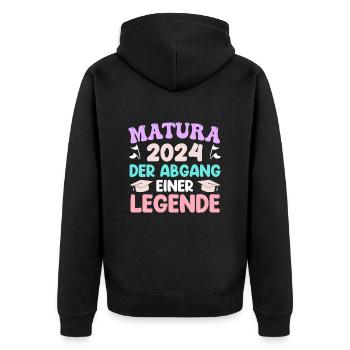Matura 2024 The Departure of a Legend Girl - Unisex Premium Organic Zip Hoodie - black - Back - Nico (187cm)