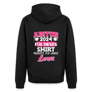 I had to study for this shirt - Unisex Premium Organic Zip Hoodie - black - Back - Nico (187cm)