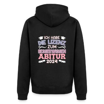 High School Graduate License to Cleverly Fuck High School Graduation - Unisex Premium Organic Zip Hoodie - black - Back - Nico (187cm)
