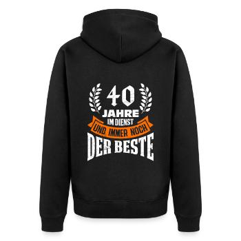 40 ans de service reste le meilleur anniversaire - Veste à capuche bio Premium Unisexe - noir - Dos - Nico (187cm)