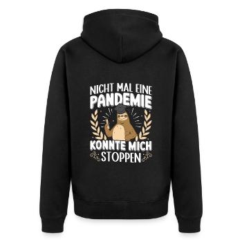 Master's degree Pandemic couldn't stop me - Unisex Premium Organic Zip Hoodie - black - Back - Nico (187cm)