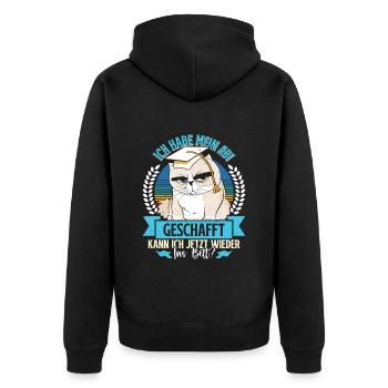 Abiturient Habe Mein Abi Geschafft Abschluss - Unisex Premium Bio Zip Hoodie - Schwarz - Hinten - Nico (187cm)