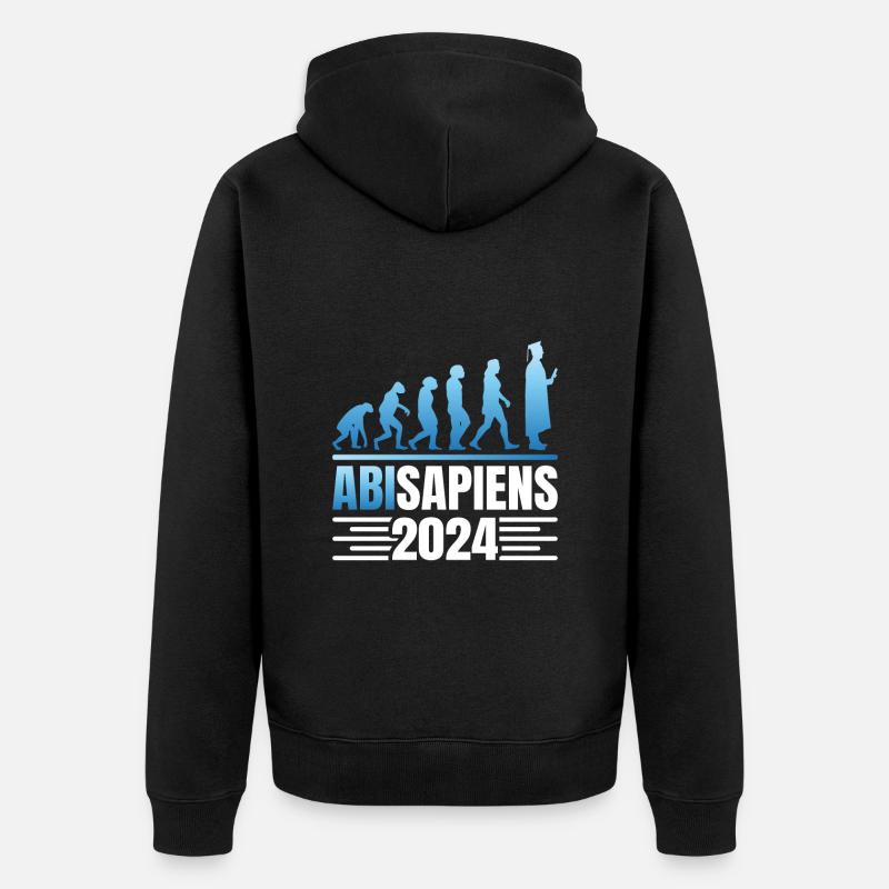 Abschlussparty AbiSapiens 2024 Evolution Abi - Unisex Premium Bio Zip Hoodie - Schwarz