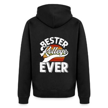 Bester Kollege EVER Mitarbeiter Coworker - Unisex Premium Bio Zip Hoodie - Schwarz - Hinten - Nico (187cm)